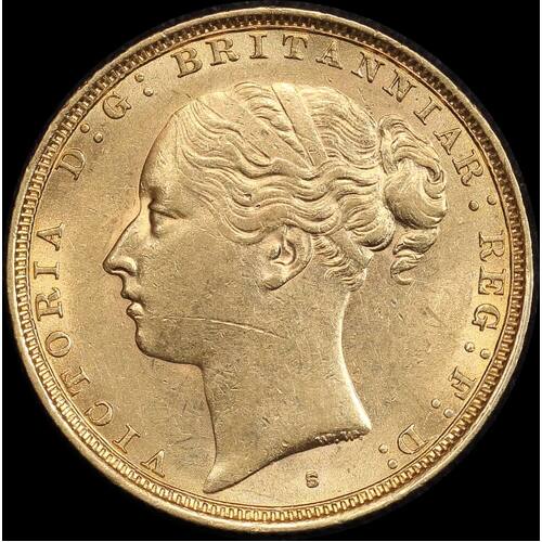 1882 Sydney Young Head Sovereign about Unc