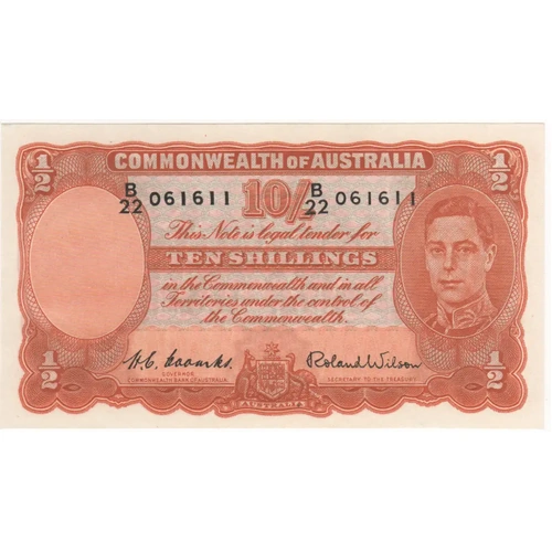 1952 Ten Shilling Coombs/Wilson R15 Uncirculated