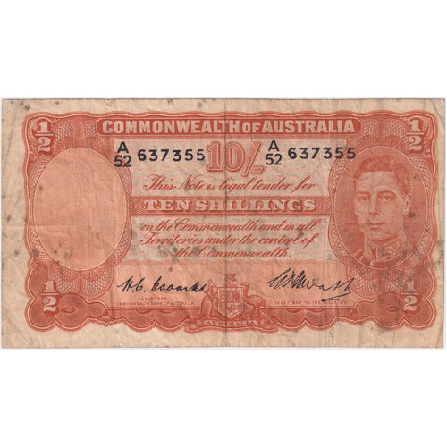1952 Ten Shilling Coombs/Wilson R15 Very Good