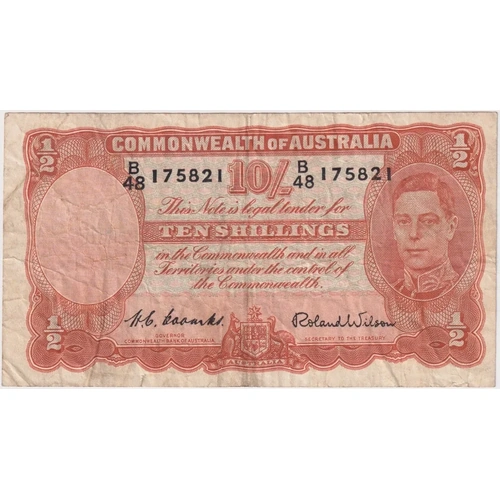 1952 Ten Shilling Coombs/Wilson R15 Very Good