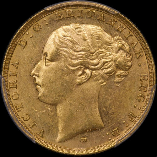 1883 Melbourne Young Head Sovereign PCGS MS63