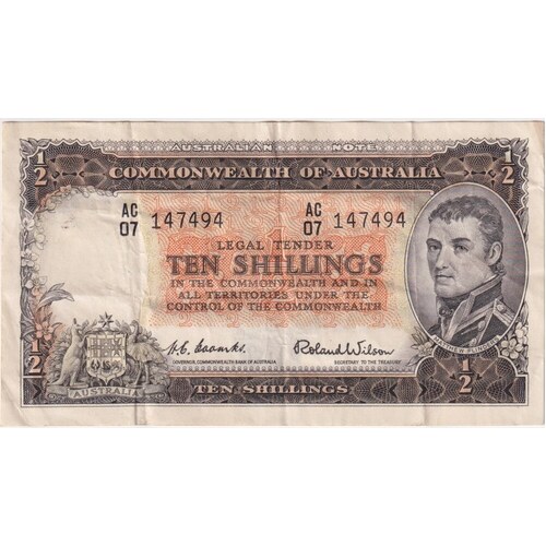1954 Ten Shilling Coombs/Wilson R16 about EF