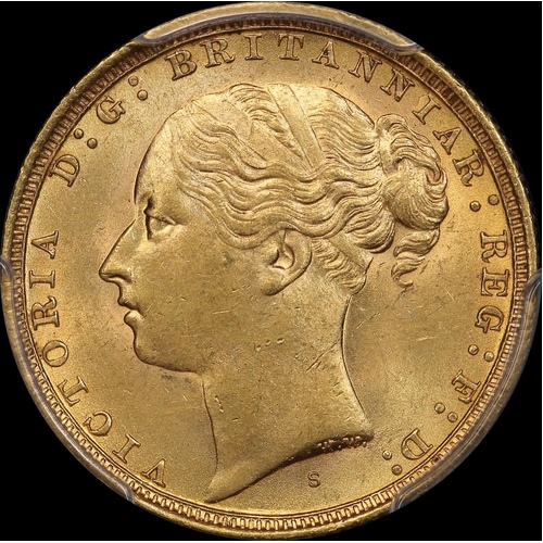 1884 Sydney Young Head Sovereign Unc (PCGS MS62)