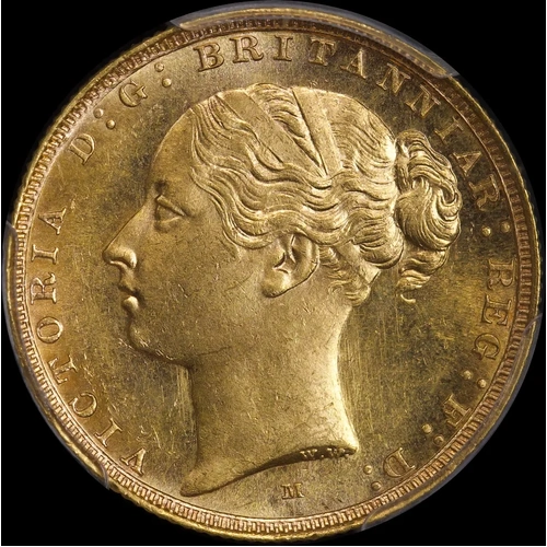 1884 Melbourne Young Head Sovereign Choice Unc (MS63)