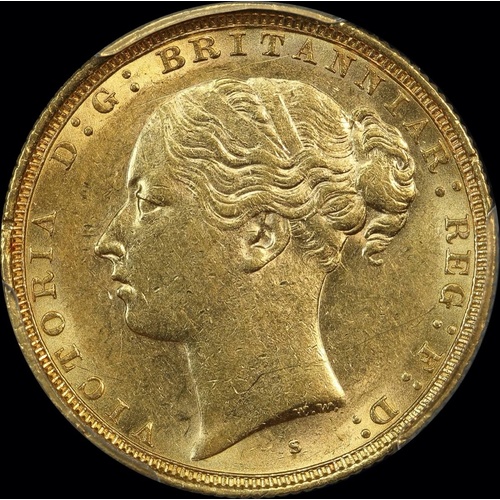 1885 Sydney Young Head Sovereign PCGS AU55