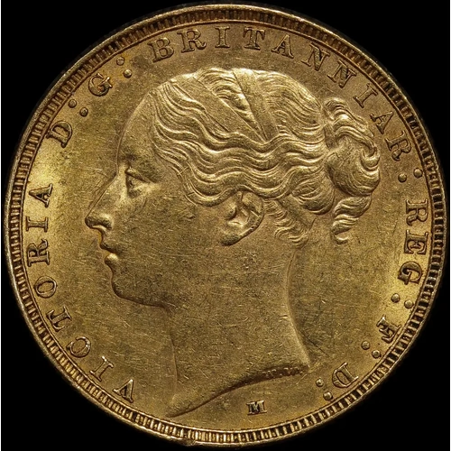 1885 Melbourne Young Head Sovereign good EF