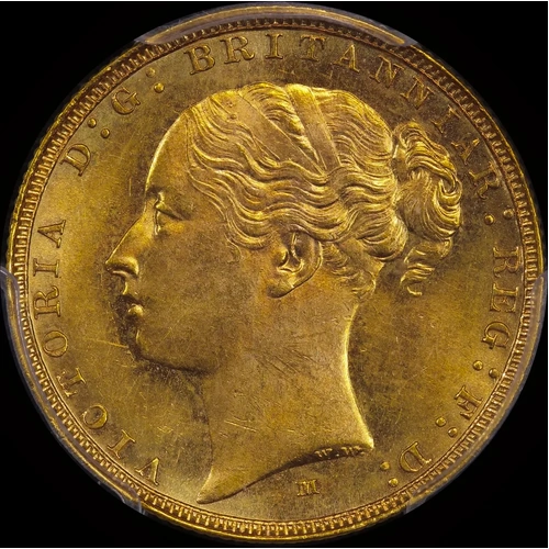 1885 Melbourne Young Head Sovereign Unc (PCGS MS62+)