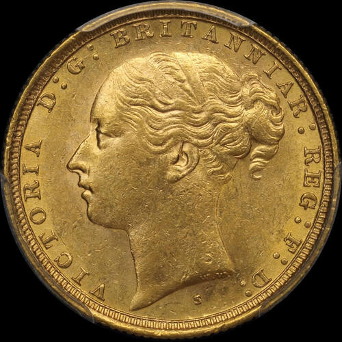 1886 Sydney Young Head Sovereign PCGS AU58