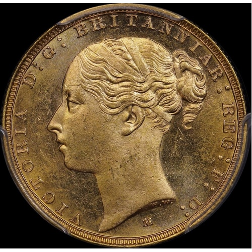 1886 Melbourne Young Head Sovereign Choice Unc (PCGS MS64)