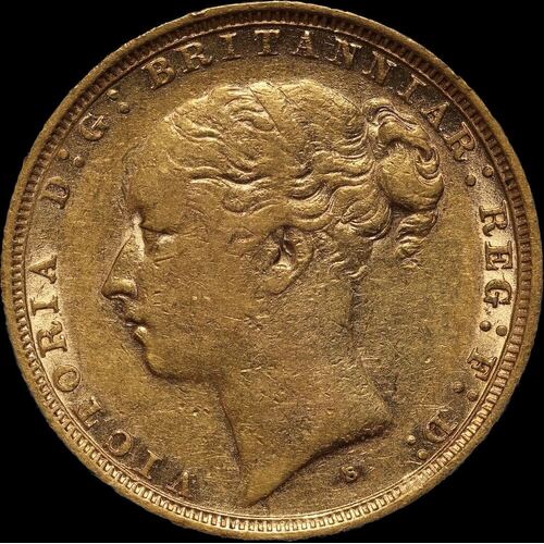 1887 Sydney Young Head Sovereign about EF