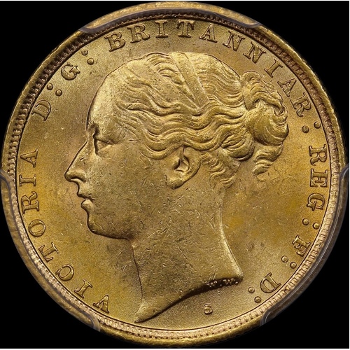 1887 Sydney Young Head Sovereign Unc (PCGS MS62)