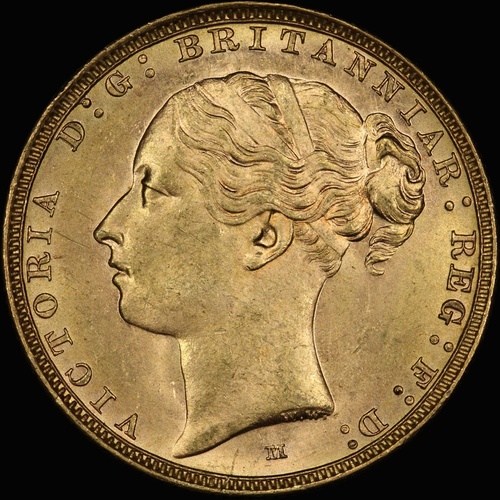 1887 Melbourne Young Head Sovereign Choice Unc (PCGS MS63)