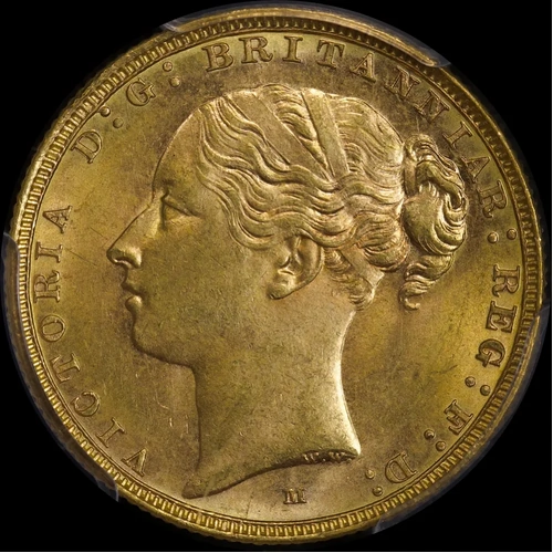 1887 Melbourne Young Head Sovereign Choice Unc (PCGS MS63)