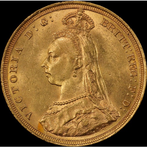 1887 Sydney Jubilee Head Sovereign Unc S# 3868A / DISH S.4 (PCGS MS62+)