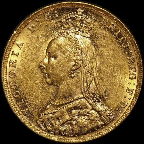 1887 Melbourne Jubilee Head Sovereign DISH M8 good EF