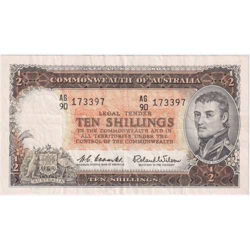 1961 Ten Shilling Coombs/Wilson R17 good VF