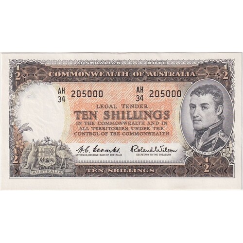 1961 Ten Shilling Coombs/Wilson R17 Uncirculated