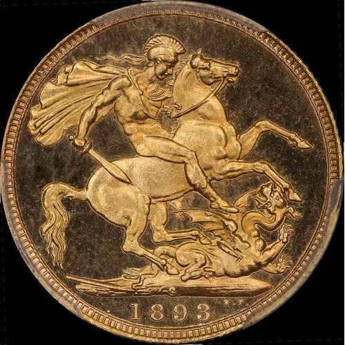 1893 Sydney Veiled Head Proof Gold Sovereign Ex Dangar Collection