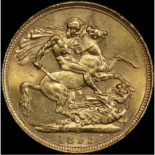 1893 Sydney Veiled Head Sovereign good EF