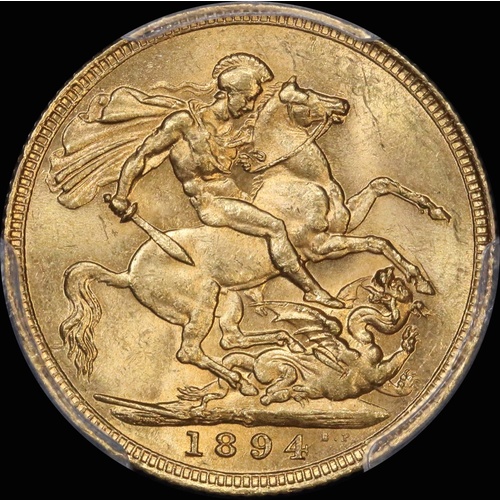 1894 Sydney Veiled Head Sovereign Unc (PCGS MS62)