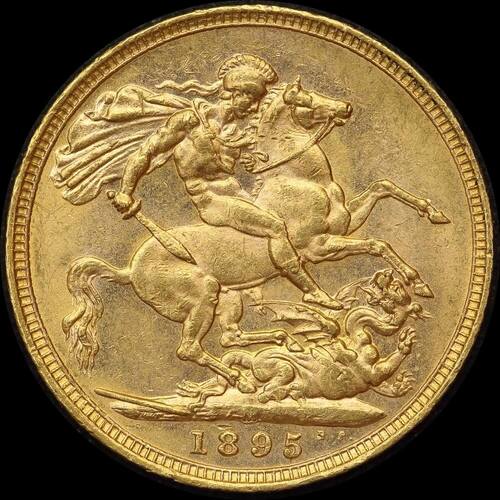 1895 Melbourne Veiled Head Sovereign Unc