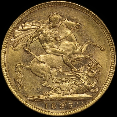 1897 Melbourne Veiled Head Sovereign good EF