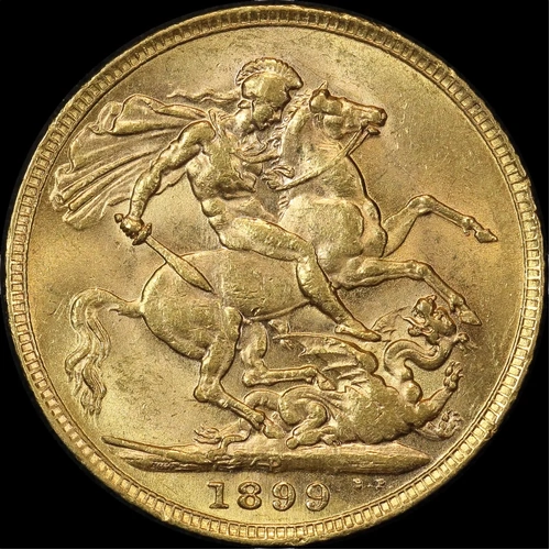 1899 Perth Veiled Head Sovereign about Unc