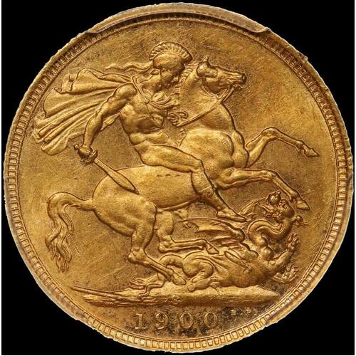 1900 Sydney Veiled Head Sovereign PCGS AU58