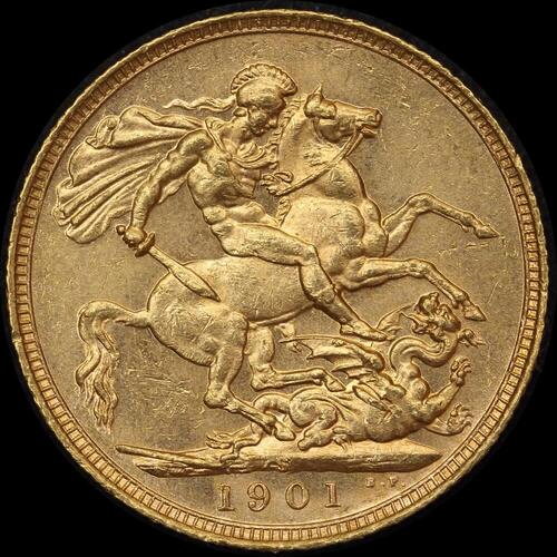 1901 Sydney Veiled Head Sovereign about Unc