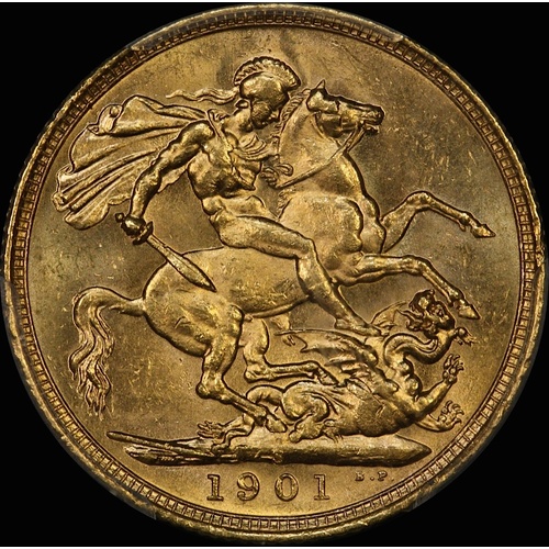 1901 Sydney Veiled Head Sovereign Choice Unc (PCGS MS63)