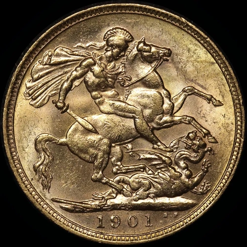 1901 Perth Veiled Head Sovereign good EF