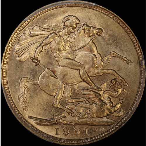1901 Perth Veiled Head Sovereign Unc (PCGS MS62+)
