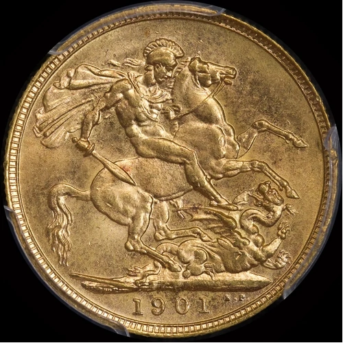 1901 Perth Veiled Head Sovereign Unc (PCGS MS62+)