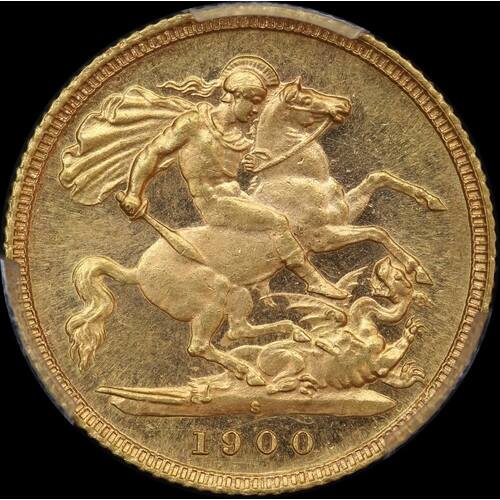 1900 Sydney Veiled Head Half Sovereign good VF