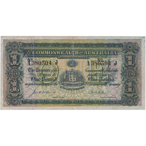 1916 One Pound Collins/Allen R18E about Fine