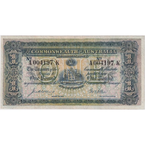1916 One Pound Collins/Allen R18E good VF
