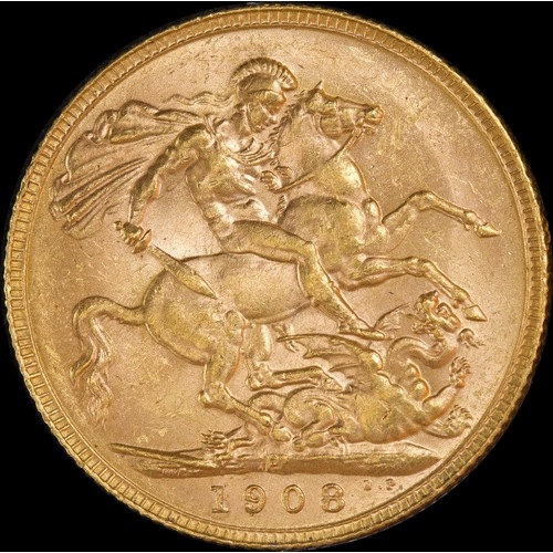 1908 Perth Edward VII Sovereign about Unc