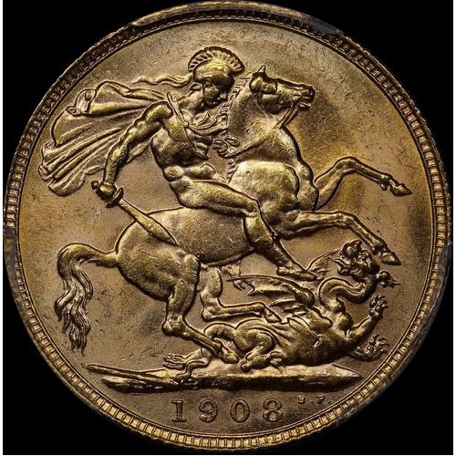 1908 Perth Edward VII Sovereign Unc (PCGS MS62)