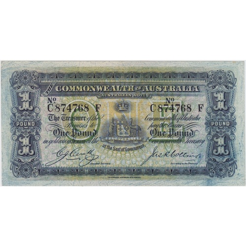 1918 One Pound Cerutty/Collins R21 Extremely Fine
