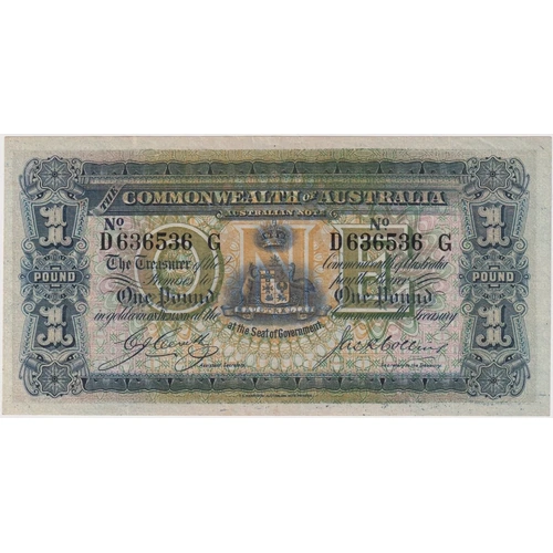 1918 One Pound Cerutty/Collins R21 Extremely Fine