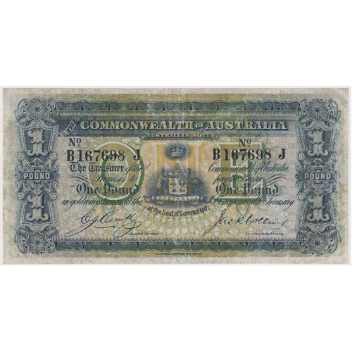 1918 One Pound Cerutty/Collins R21 Fine