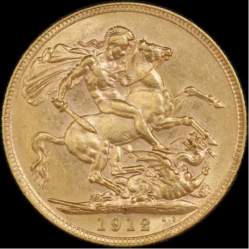 1912 Perth George V Large Head Sovereign good EF