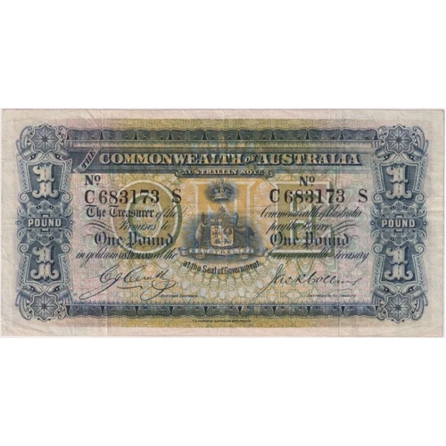 1918 One Pound Cerutty/Collins R21 Very Fine