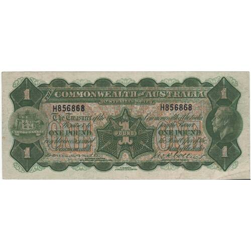 1923 One Pound Miller/Collins R22aF PCGS VF25