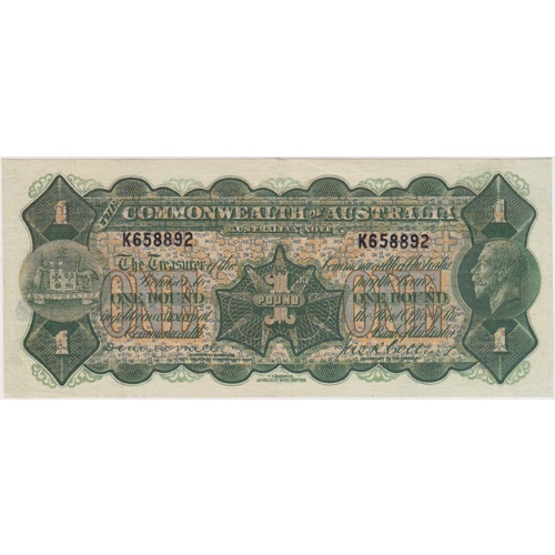 1923 One Pound Miller/Collins R22aL Extremely Fine