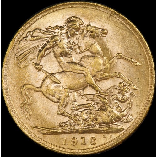 1916 Perth George V Large Head Sovereign good EF