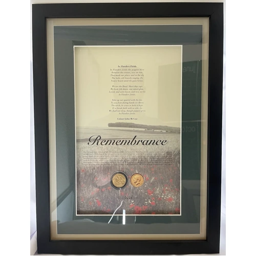 Framed 1918 Perth Sovereign WWI Centenary Remembrance