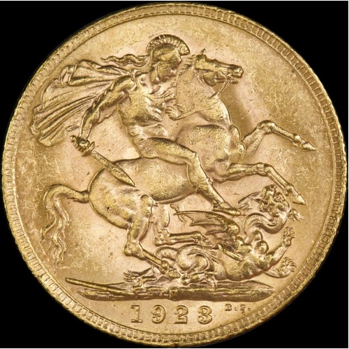 1923 Perth George V Large Head Sovereign good EF