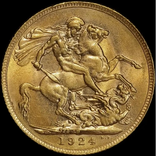 1924 Perth George V Large Head Sovereign EF