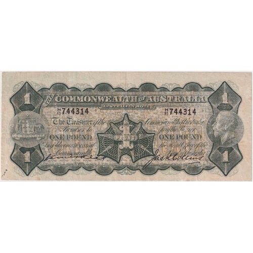 1926 One Pound Kell/Collins R24 Very Fine - Plate letter visible on back